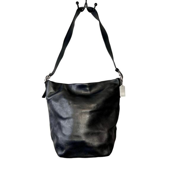 Coach Vintage Legacy Gloved Tan 9151 Black Leather Bucket Shoulder Bag - Picture 1 of 16